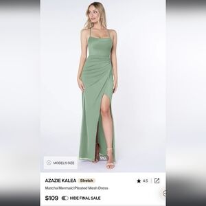 Azazie Kalea Matcha Size 4 bridesmaid dress